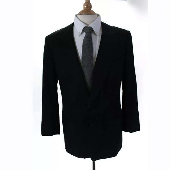 ERMENEGILDO ZEGNA BLAZER BLACK PINSTRIPE SIZE 40 - Picture 1 of 8